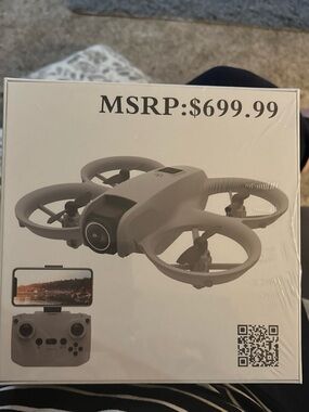 White FPV Drone with Remote Controller - Portable Aerial Camera